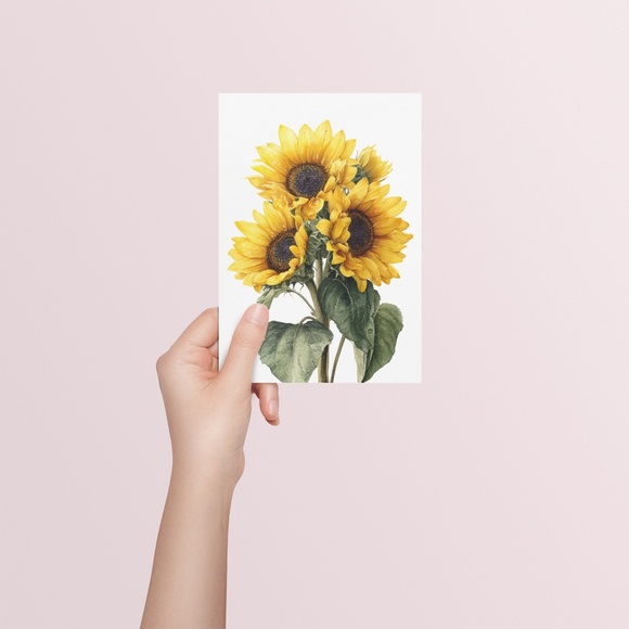 Watercolor Sunflowers Wall Art Print, Unframed - Bright Floral Charm - Picture 5 of 7